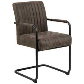 MID.YOU STOLIČKA S PODRÚČKAMI, tkaná textília, antracitová, hnedá.