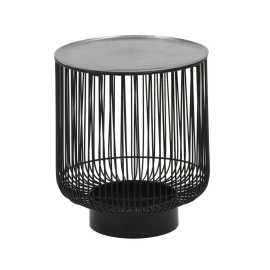 PRÍRUČNÝ STOLÍK, čierna, strieborná.