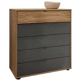 Dieter Knoll KOMODA, dub, dub bianco, lávovosivá, 80/86/49 cm.