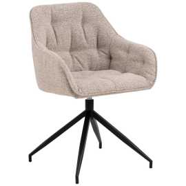 MID.YOU STOLIČKA S PODRÚČKAMI, tkaná textília, béžová.