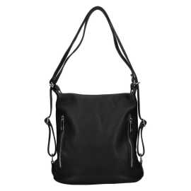 Dámska kožená batôžko kabelka Italia Maura - čierna.