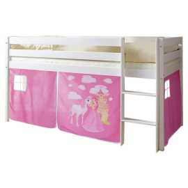 MID.YOU VYVÝŠENÁ POSTEĽ, 90/200 cm biela, pink.