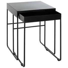 SADA PRÍRUČNÝCH STOLÍKOV, čierna.