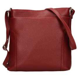 Dámska kožená crossbody kabelka Italia Emma - vínová.