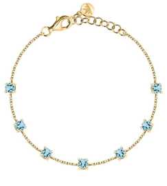 Morellato Pozlátený náramok s modrými kubickými zirkónmi Tesori SAIW305.