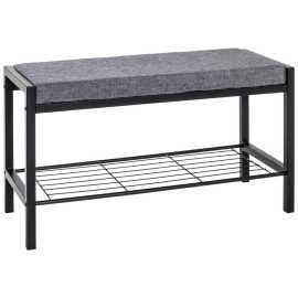 LAVICA NA TOPÁNKY, sivá, čierna, 80/48/32 cm.