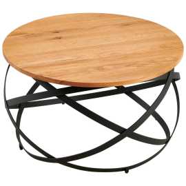 Livetastic KONFERENČNÝ STOLÍK, prírodná farba, čierna, drevo, kov,.