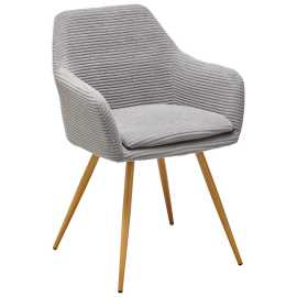 MID.YOU STOLIČKA S PODRÚČKAMI, železo, kord, sivá.