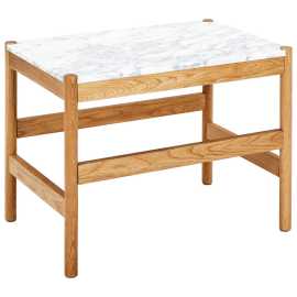 MID.YOU KONFERENČNÝ STOLÍK, prírodná farba, biela, drevo, kameň, 60/42/40 cm.