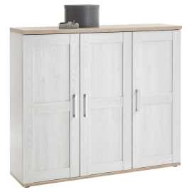 Xora SKRINKA NA TOPÁNKY, biela, dub San Remo, 139/120/38 cm.