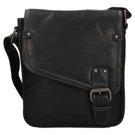 Pánska kožená taška cez rameno Berdiri Mauro - čierna.