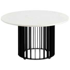Livetastic KONFERENČNÝ STOLÍK, čierna, biela, kov, kameň, 70/70/40 cm.