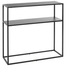 KONZOLOVÝ STOLÍK, čierna, kov, 80/30/80 cm.