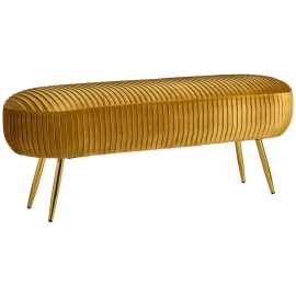 MID.YOU DLHÁ TABURETKA, kov, textil, kompozitné drevo, 120/47/40 cm.