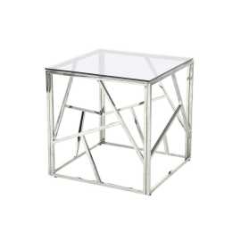 Livetastic PRÍRUČNÝ STOLÍK, číra, strieborná.
