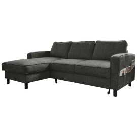 MID.YOU ROHOVÁ SEDACIA SÚPRAVA, textil, tmavosivá.