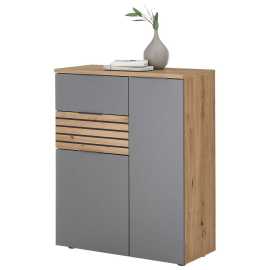 MID.YOU SKRINKA NA TOPÁNKY, sivá, dub artisan, 85/105/38 cm.