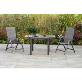 Gardenson ZÁHRADNÝ STÔL, kov, sklo, 80-120/75,5/70 cm80-120/75,5/70 cm.