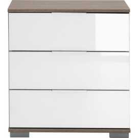 Carryhome NOČNÝ STOLÍK, biela, farba duba, 52/58/38 cm.