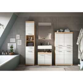 MID.YOU KÚPEĽŇA dub sonoma, biela s vysokým leskom.