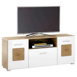 MID.YOU NÍZKA KOMODA, dub artisan, biela s vysokým leskom, 140/58/38 cm.