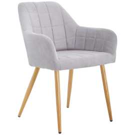 MID.YOU STOLIČKA S PODRÚČKAMI, železo, zamat, sivá.