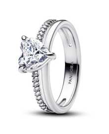 Pandora Blyštivý strieborný prsteň so zirkónmi Timeless 193100C01 60 mm.