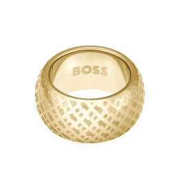 Hugo Boss Výrazný pozlátený prsteň pre ženy 1580589 52 mm.