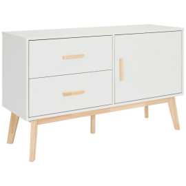 MID.YOU ŠIROKÁ KOMODA, kaučukové drevo, prírodná farba, biela,.