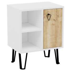 MID.YOU NOČNÝ STOLÍK, biela, farba duba, 50/63/35 cm.