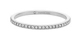 Fossil Trblietavý oceľový prsteň Ellis Pavé JF04687040 52 mm.