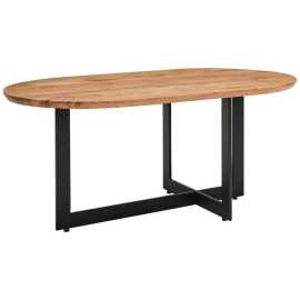 MID.YOU KONFERENČNÝ STOLÍK, prírodná farba, čierna, drevo, kov, 105/45/60 cm.