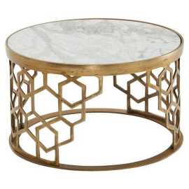 MID.YOU KONFERENČNÝ STOLÍK, zlatá, kov, 60/60/36 cm.