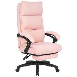 Carryhome KANCELÁRSKE KRESLO, látka Teddy, ružová.