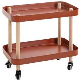 SERVÍROVACÍ VOZÍK, prírodná farba, červená, farba buka, 50/30/47 cm.