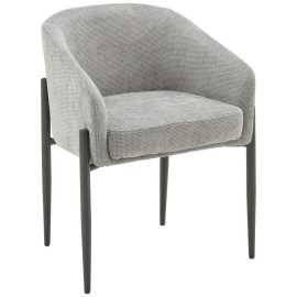 MID.YOU STOLIČKA S PODRÚČKAMI, železo, tkaná textília, sivá, čierna.