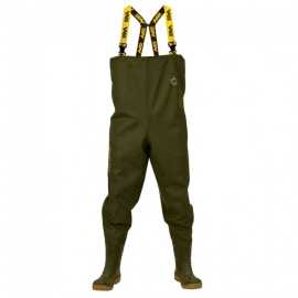 Vass prsačky vass-tex 700 e nova edition series chest wader - 40.
 Vlastnosti: •nízkoprofilová topánka pre ľahké obúvanie a vyzúvanie •spavnený hrudný okraj spolu so sťahovacou šnúrkou •zvárané švy pre maximálnu pevnosť •veľký Heal Kicker na päte topánky •vnútorné vrecko