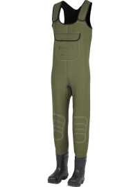 Kinetic neoprenové prsačky neoclassic bootfoot felt green - eu 44-45 (uk 9-10).
 Vlastnosti: •90% neoprén/10% nylon •Flexibilný 4mm SCR neoprén •Páskou podlepené švy •Každý kus testovaný •Náprsné neoprénové vrecko na suchý zips • Holinka s neoprénovou podšívkou a protišmyková podrážka (cleated), alebo filc (felt) •Široké traky na suchý zips •Vystužené kolená