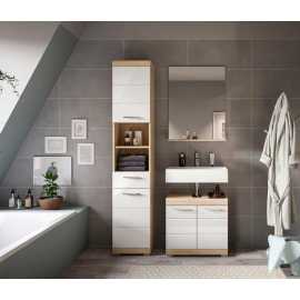 MID.YOU KÚPEĽŇA dub sonoma, biela s vysokým leskom.