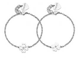 S'Agapõ Set oceľových náramkov Štvorlístok Me + You SEY25.