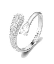 Brosway Strieborný otvorený prsteň Infinite White Fancy FIW129 52 mm.