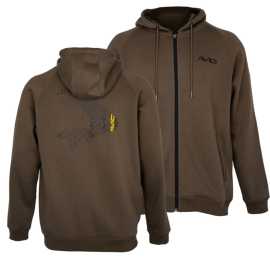 Avid carp mikina compound zip hoodie brown - l.