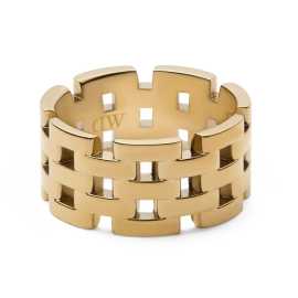 Daniel Wellington Úchvatný pozlátený prsteň z ocele 5-Link DW0040100 54 mm.