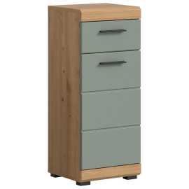 MID.YOU SPODNÁ SKRINKA, šalviovozelená, farba duba, 37/88/31 cm.