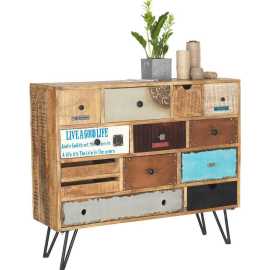 Landscape KOMODA, mangové drevo, viacfarebná, 115/95/35 cm.