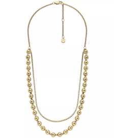Fossil Dvojitý pozlátený náhrdelník All Stacked Up JA7248710.