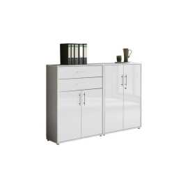 MID.YOU SKRINKA NA DOKUMENTY, sivá, biela s vysokým leskom, 168,8/113,6/33 cm.