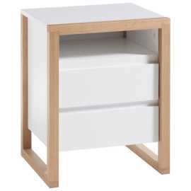 NOČNÝ STOLÍK, dub, biela, farba duba, 48/60/40 cm.