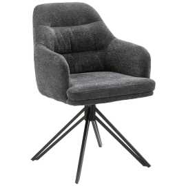 MID.YOU STOLIČKA S PODRÚČKAMI, mikrovlákno, antracitová.