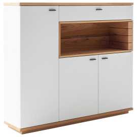 Novel VYSOKÁ KOMODA, divoký dub, biela, divoký dub, 150/133/37 cm.